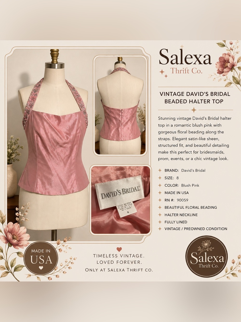 David's Bridal Satin Maxi Skirt in Dusty Rose - Picture 3 of 5